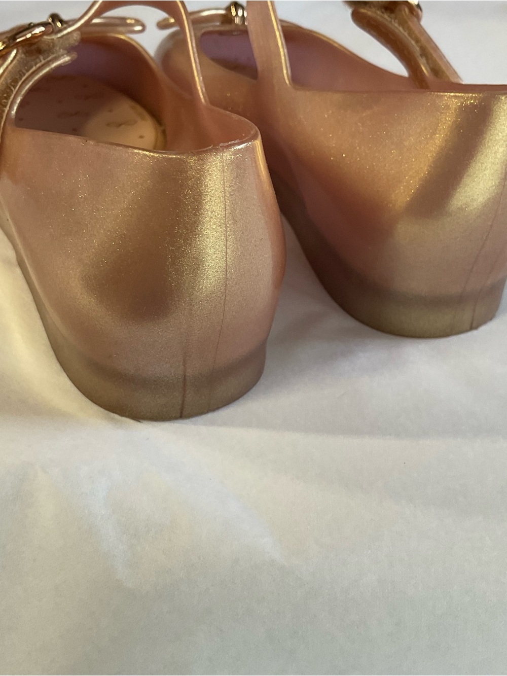 Mini Melissa Sweet Love Rose gold Girl Ballet Flats Size 11 - Picture 6 of 12